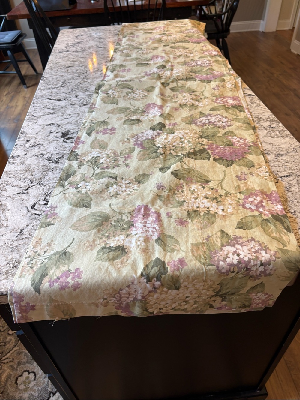 Martha Stewart Town & Country Hydrangea Floral Panel in Green, Pink & Cream - Picture 5 of 8